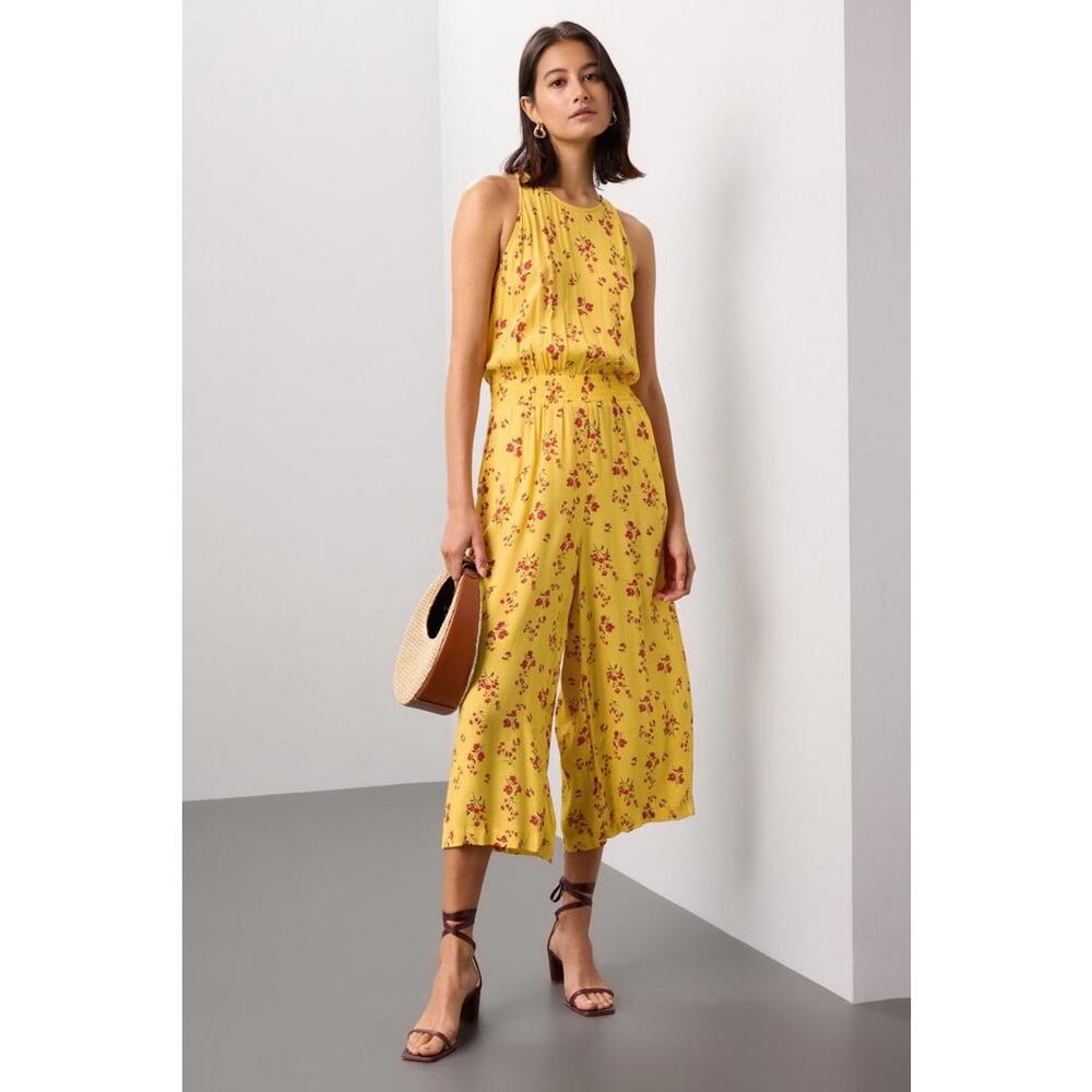 Thakoon x RTR Yellow Floral Jumpsuit Size 6 with Discoloration